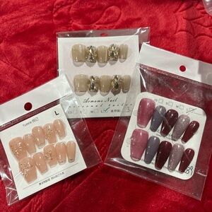 Elegant Nude and Glitter Press-On Nails Set